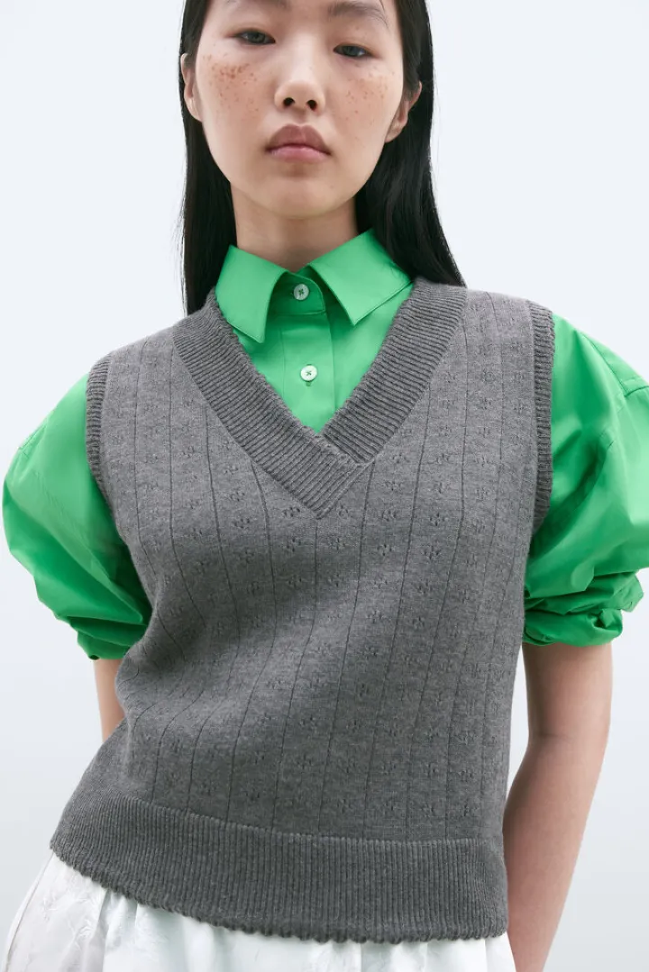 Merino Pointelle Waistcoat