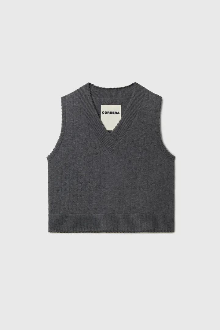 Merino Pointelle Waistcoat