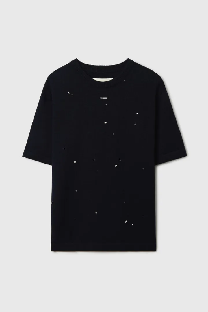 Merino Wool Beaded T-Shirt
